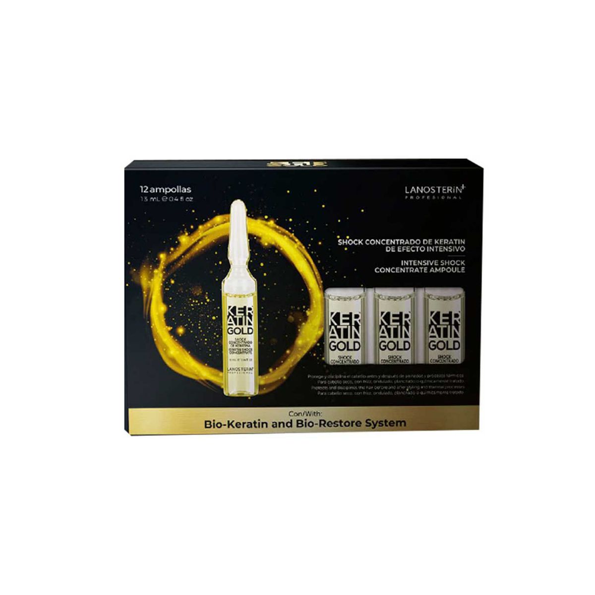 KERATIN GOLD - Shock Concentrado De Keratina De Efecto Intensivo Keratin Gold X 12 Und