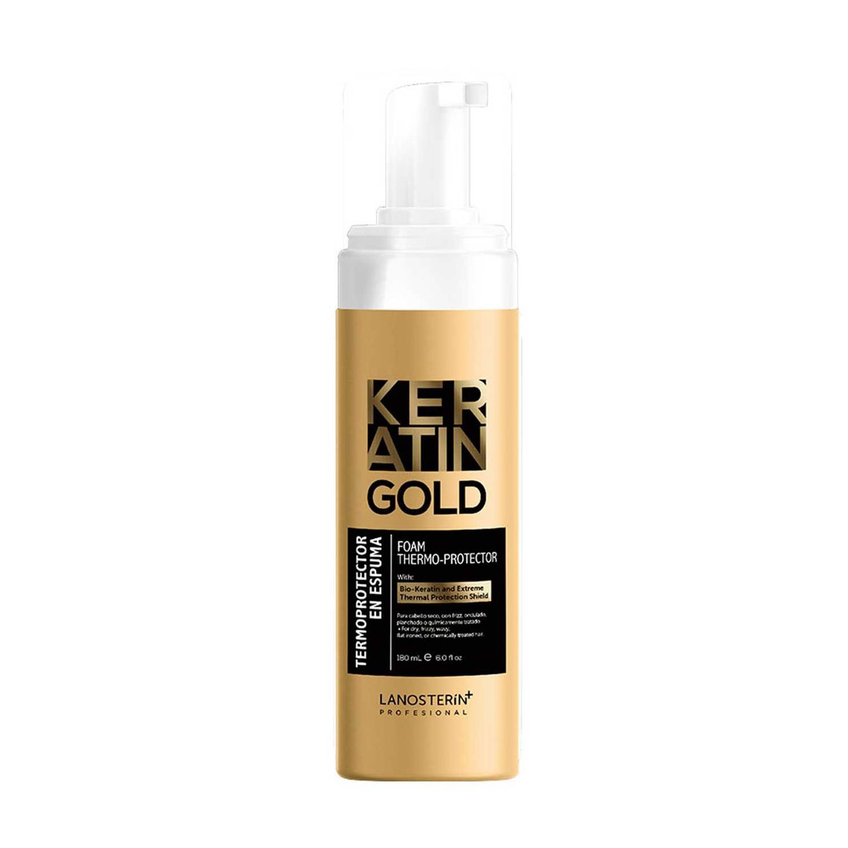 KERATIN GOLD - Termoprotector En Espuma Keratin Gold 180 Ml