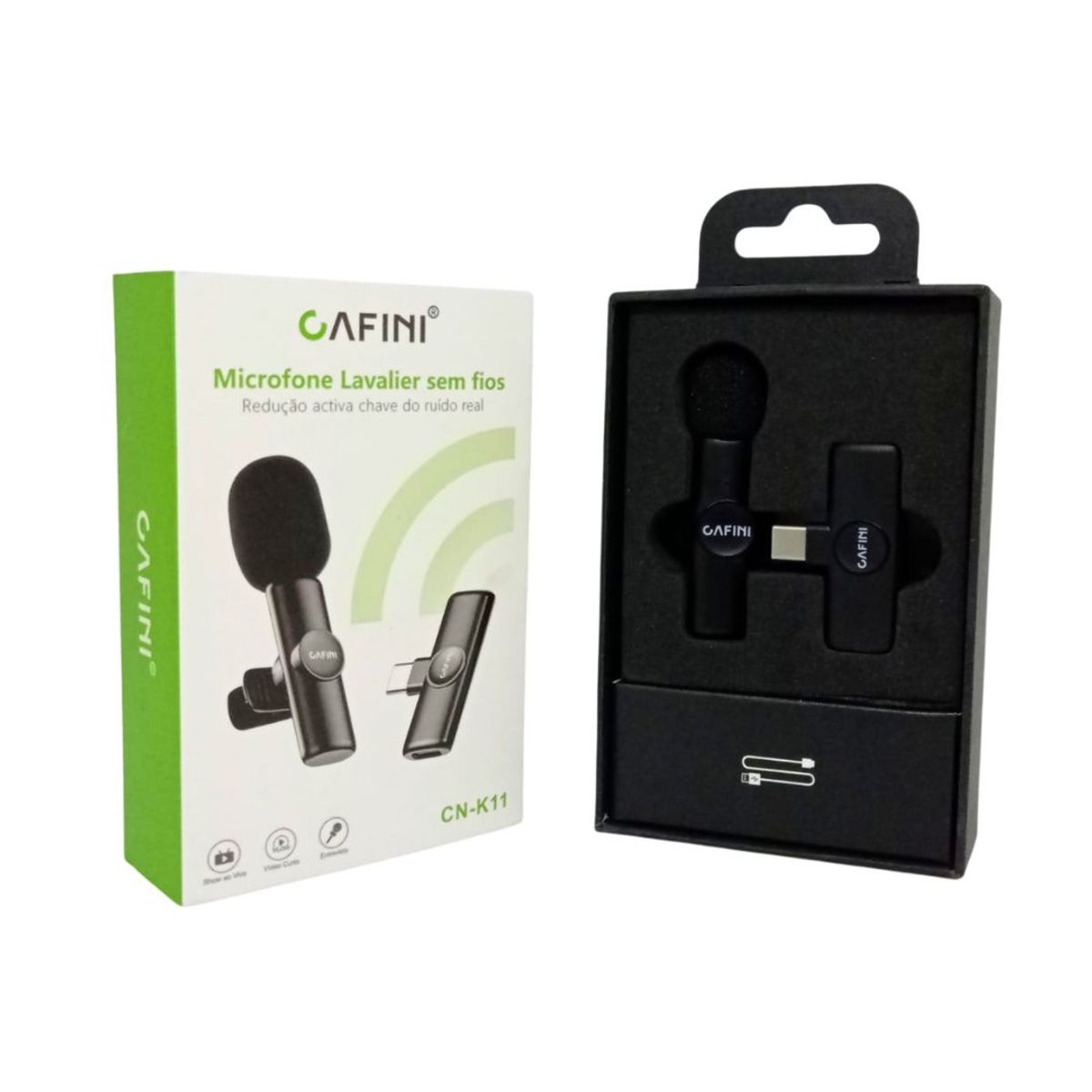 CAFINI - Micrófono Solapero Inalámbrico Cafini Con Entrada Tipo C