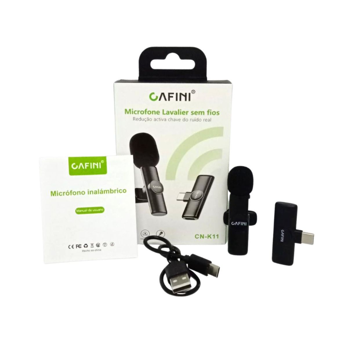 CAFINI - Micrófono Solapero Inalámbrico Cafini Con Entrada Tipo C