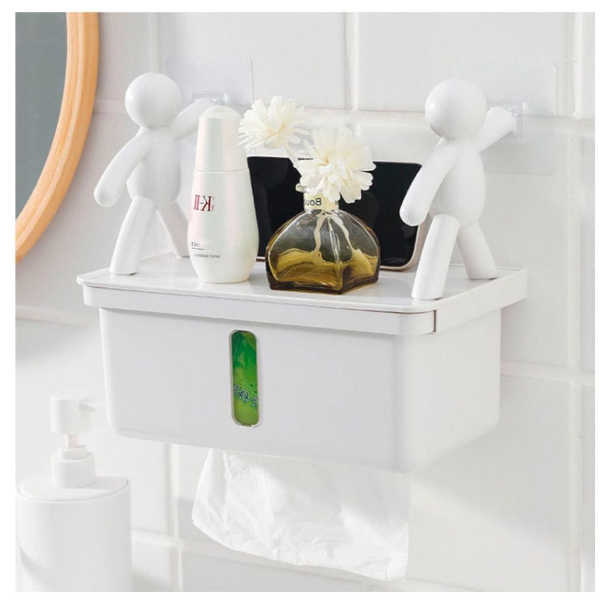 GENERICO - Repisa Flotante Organizador Multifuncional Bandeja con Cajón para Baño