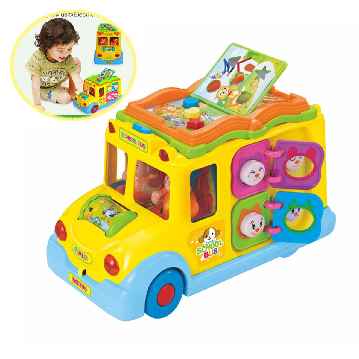 GENERICO - Juguete Autobús Escolar con Luces y Musical 796