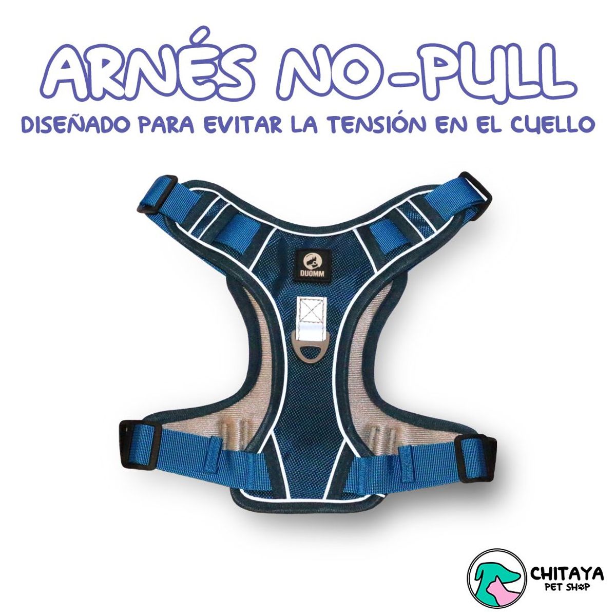CHITAYA PET SHOP - Arnés no-pull y correa Chitaya Pet Shop - Azul - Medium