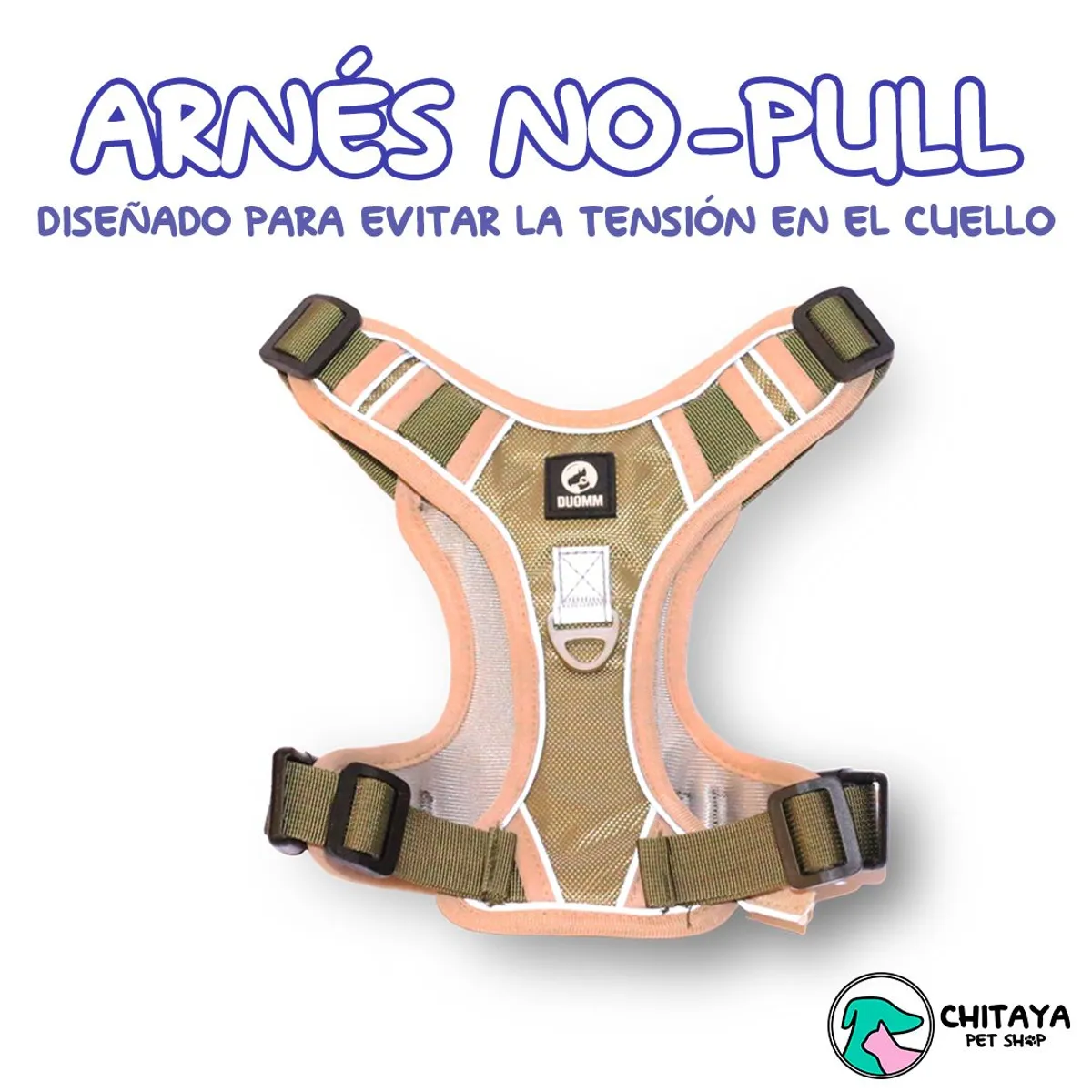 CHITAYA PET SHOP - Arnés no-pull y correa Chitaya Pet Shop - Khaki - Medium