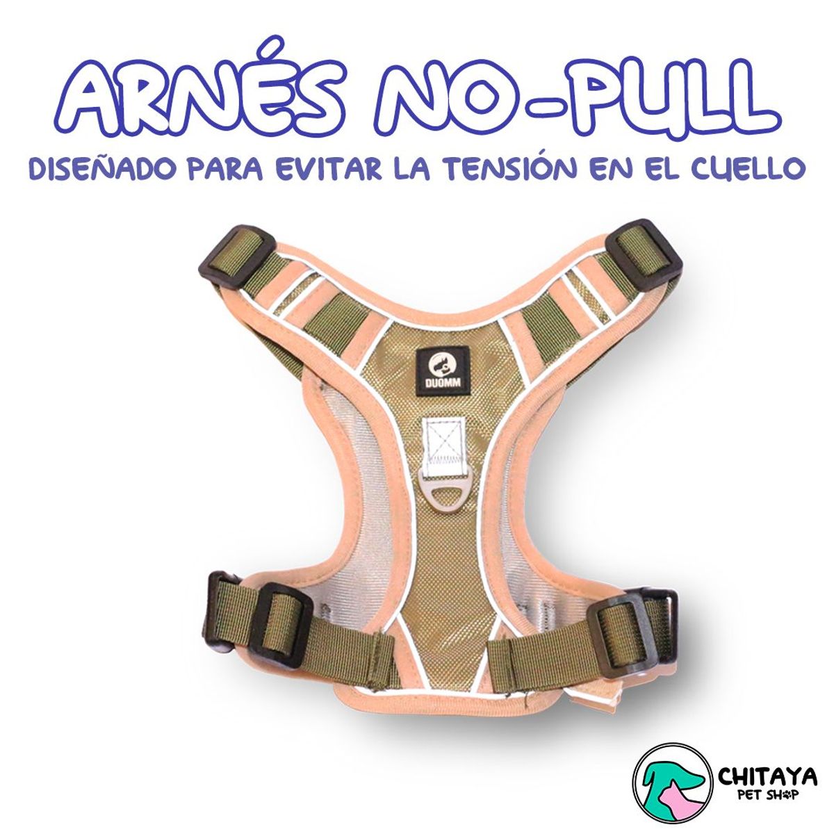 CHITAYA PET SHOP - Arnés no-pull y correa Chitaya Pet Shop - Khaki - Medium