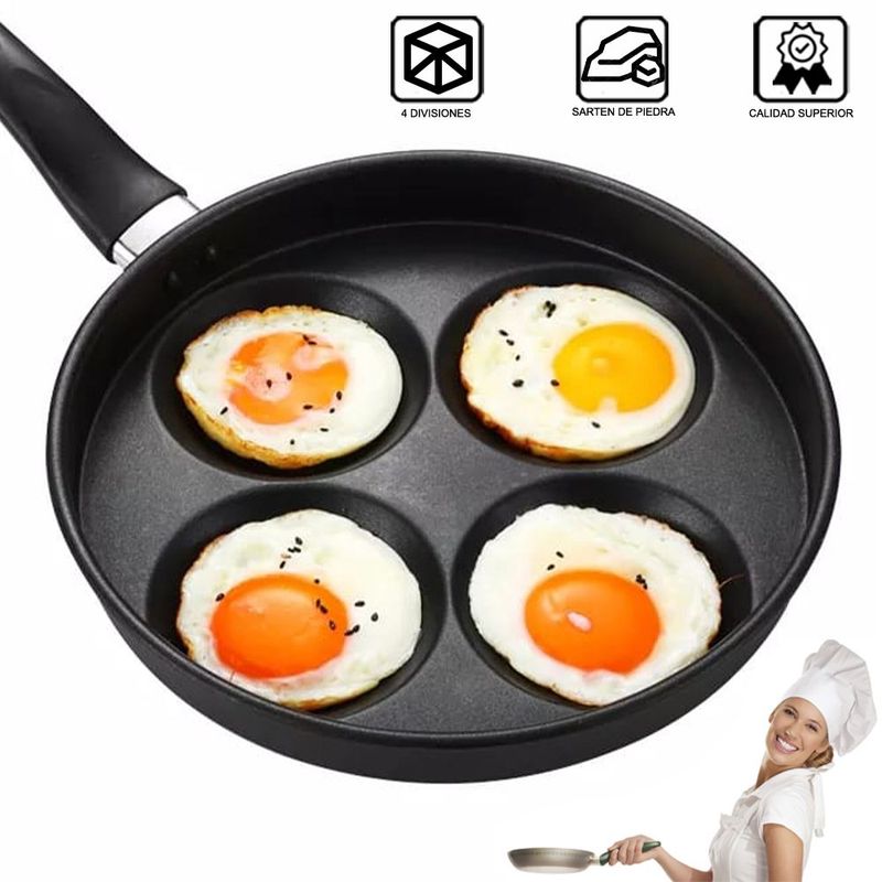 EASY&HOME - Sarten Eco Friendly de 4 Divisiones Antiadherentes Easy&Home