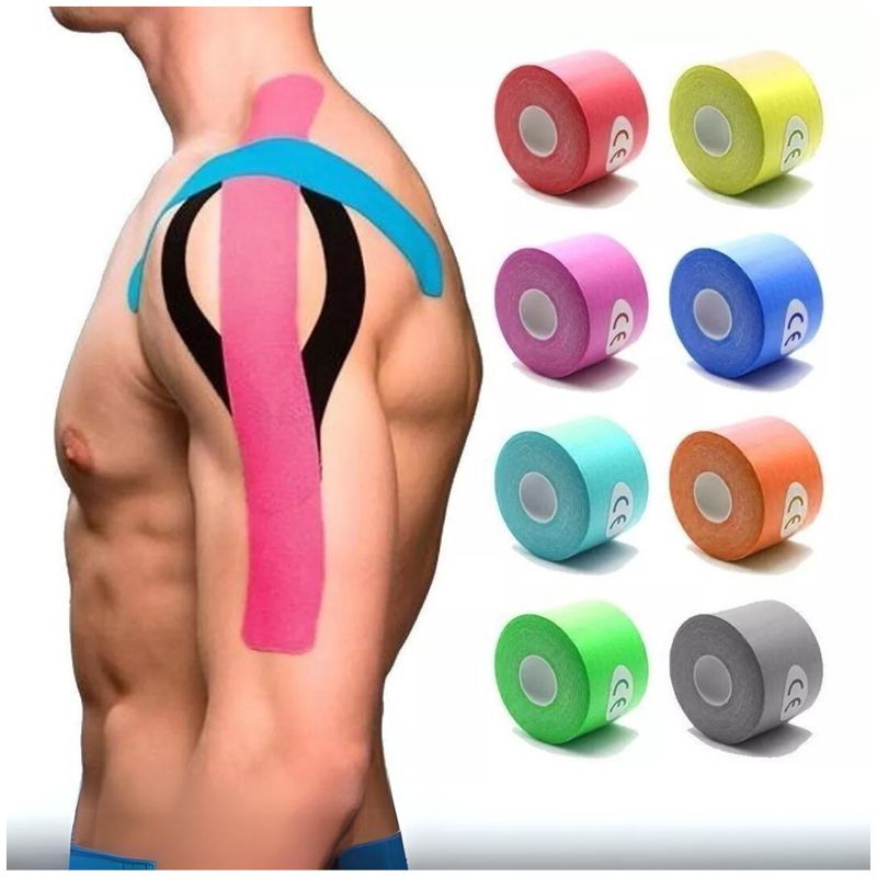 GENERICO - Cinta Kinesiológica 5M Fisioterapia Deportiva Color Aleatorio