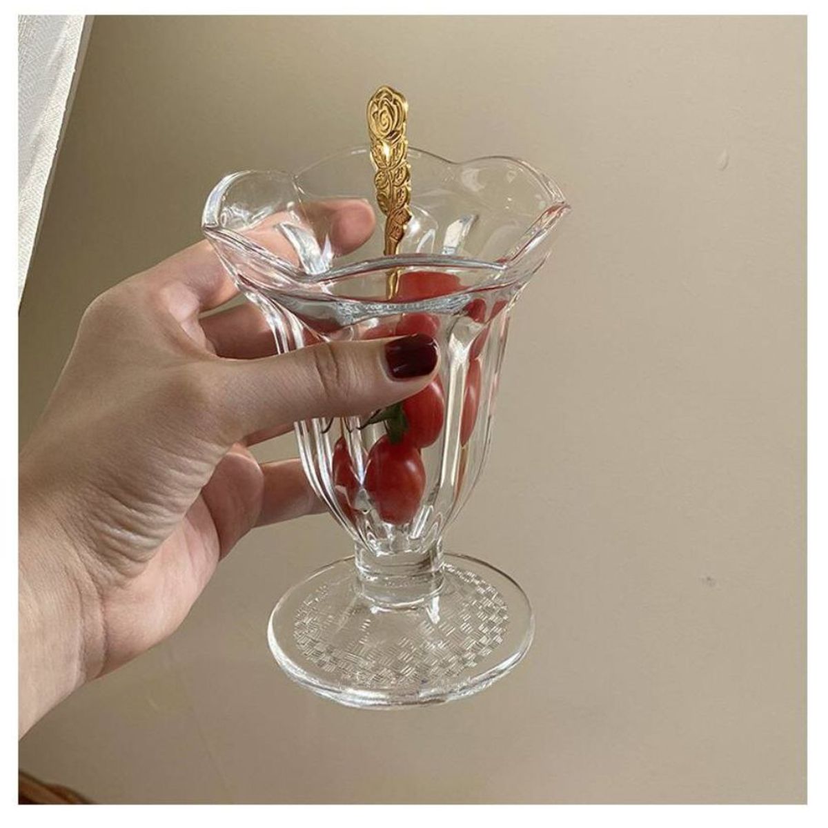 INSPIRA MARKET - Copas vasos de vidrio para ensaladas yogurt helados Set x6