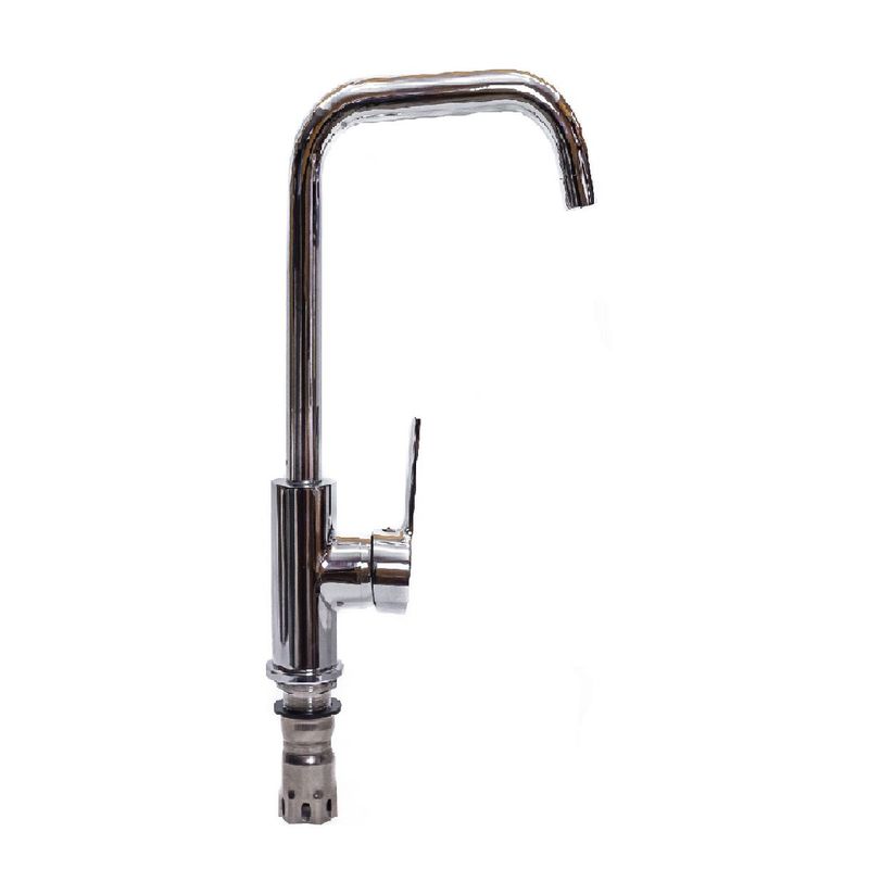 AGUA SANA - Grifo de cocina moderno semi curvo de acero inoxidable