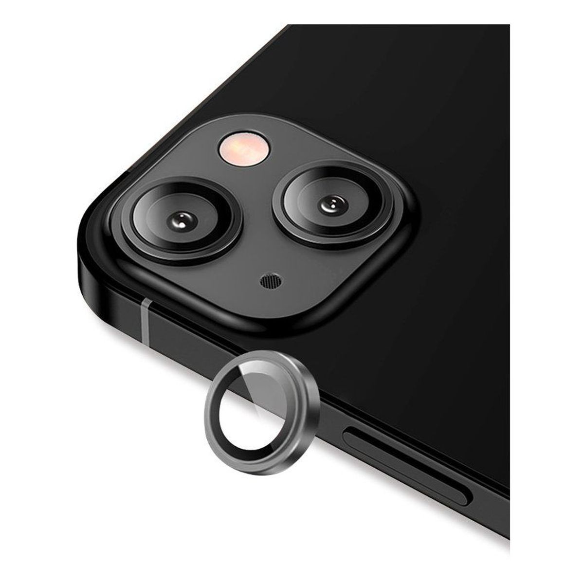 USAMS - Lámina vidrio lente cámara para iPhone 14 6.1" USAMS marco negro