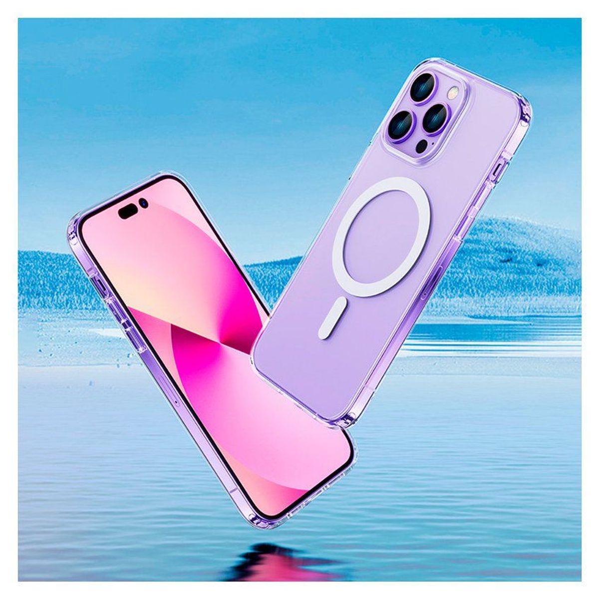 USAMS - Case magnético magsafe para iphone 14 6.1" (2 cámaras)