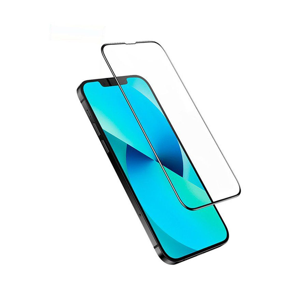 USAMS - Lámina Vidrio Templado para iPhone 13 Mini 5.4" marco Negro