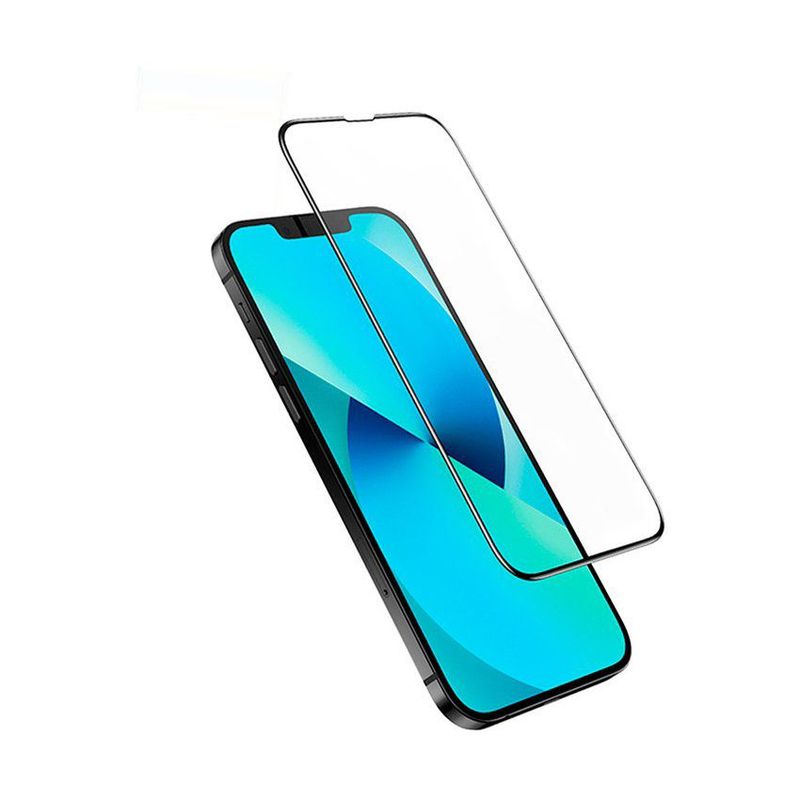 USAMS - Lámina Vidrio Templado para iPhone 13 Mini 5.4" marco Negro