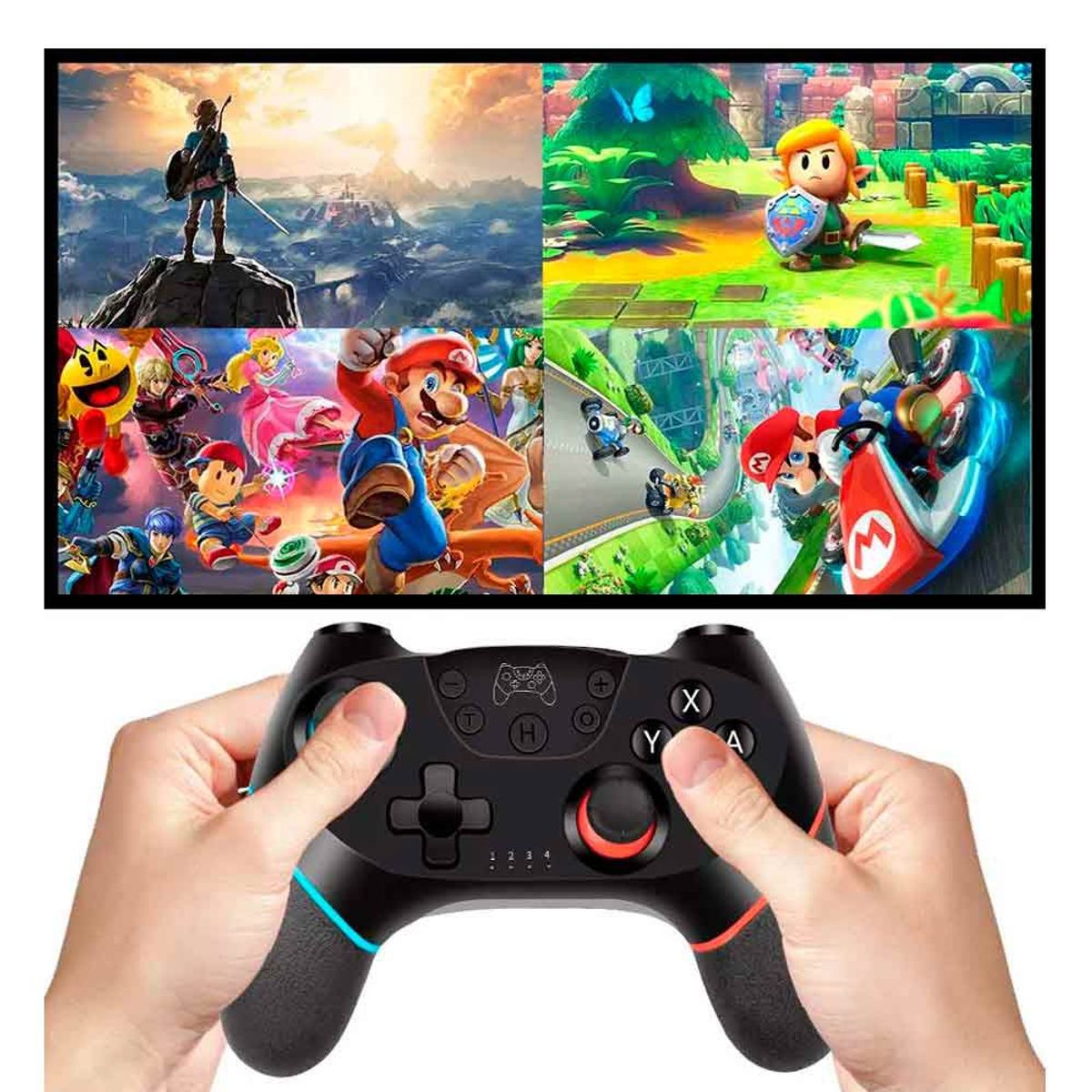 GENERICO - Mando para Nintendo Switch con Botones Traseros Negro Alternativo BT