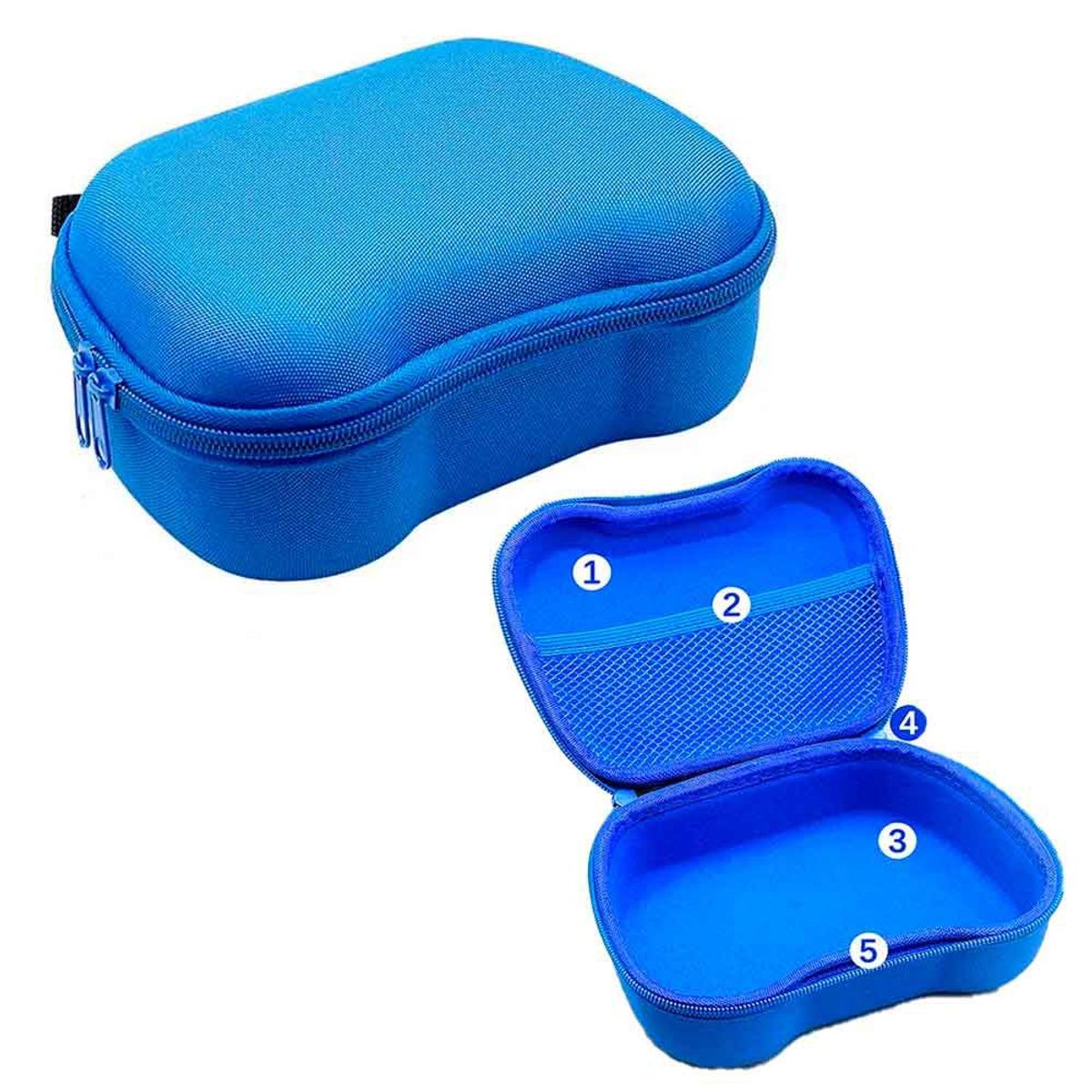 VARIOS - Estuche para Mandos PS5, PS4, Xbox, Nintendo Switch, Rígido Azul