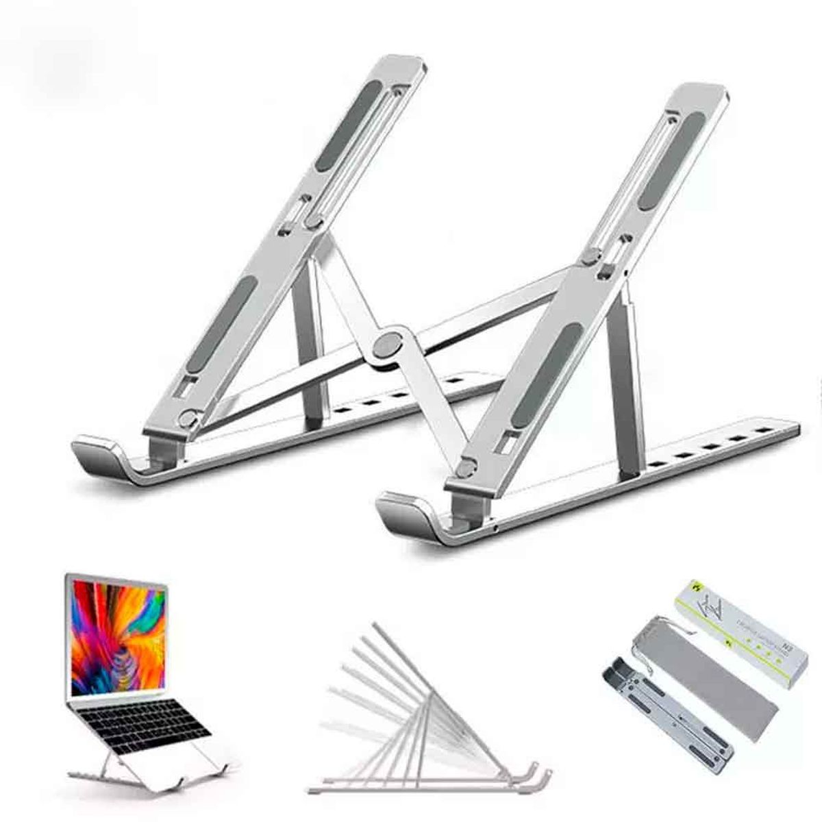 VARIOS - Stand para Laptop Plegable Portátil Soporta hasta 15.6 pulg. Gris NB