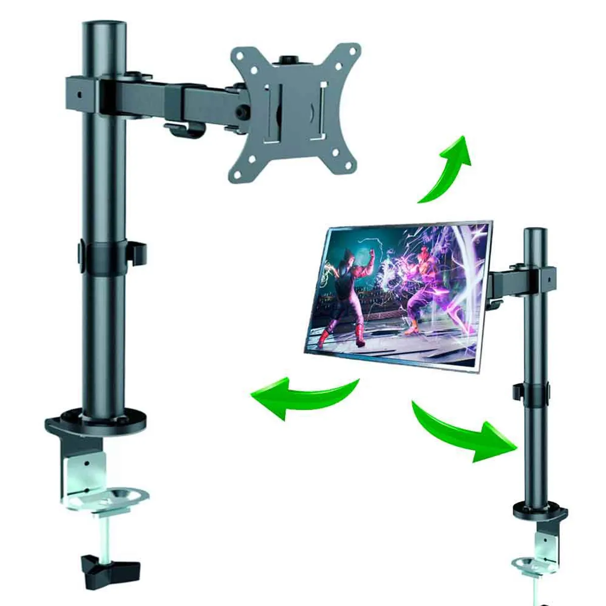 VARIOS - Rack para Monitor Vesa hasta 32 pulg 100x100 75x75 Acero Brazo Tubo TU