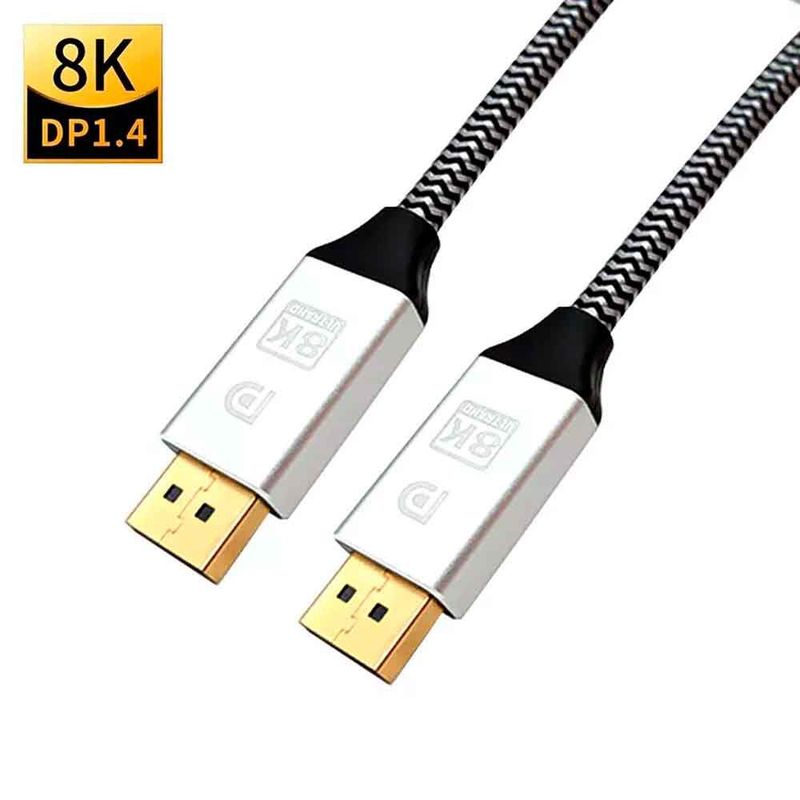 VARIOS - Cable DisplayPort 1.4 8K 60Hz - 4K 120Hz - 32.4Gb 2m PC Laptop Monitor