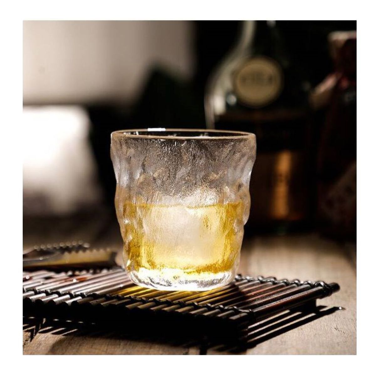 INSPIRA MARKET - Set x 6 Vasos de Vidrio Estilo Nórdico Glacial Trago Licores y Bebidas