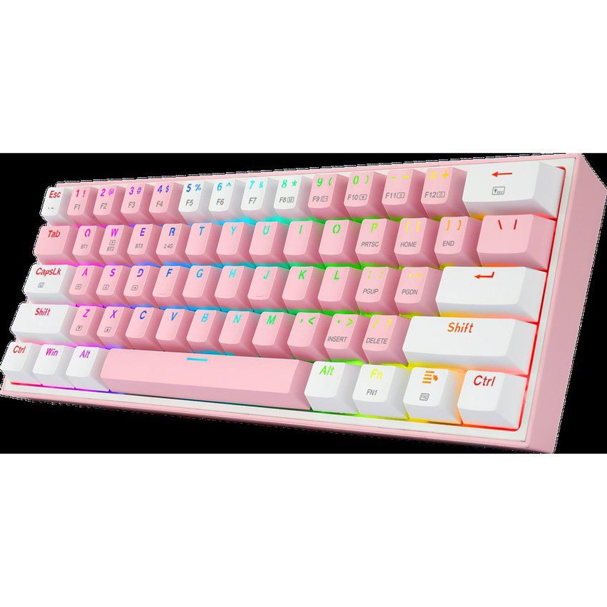 REDRAGON - Teclado mecánico gamer redragon fizz pro k616-rgb pink white wireless