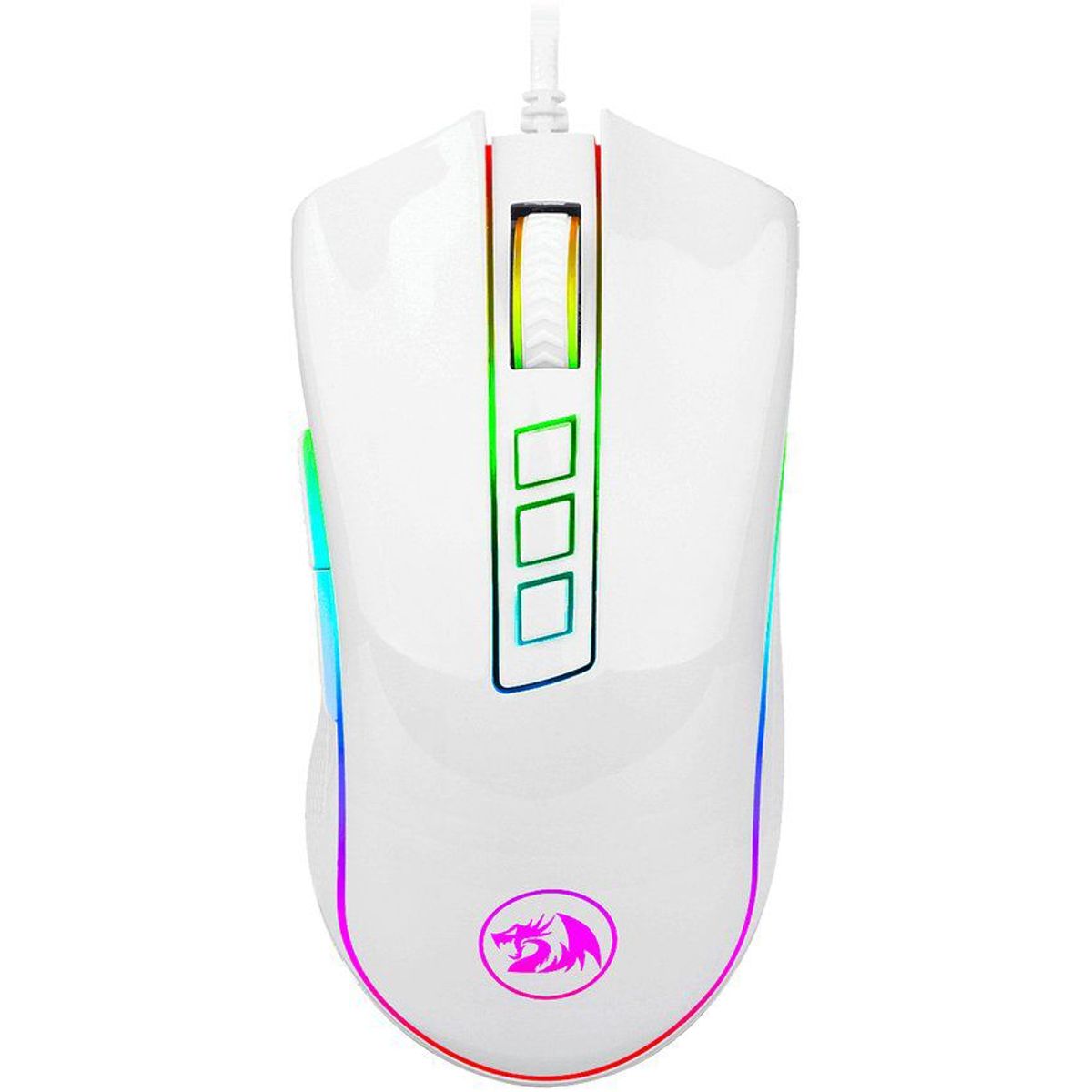 REDRAGON - Mouse gamer redragon cobra m711w 10000 dpi, rgb, 9 botones - white