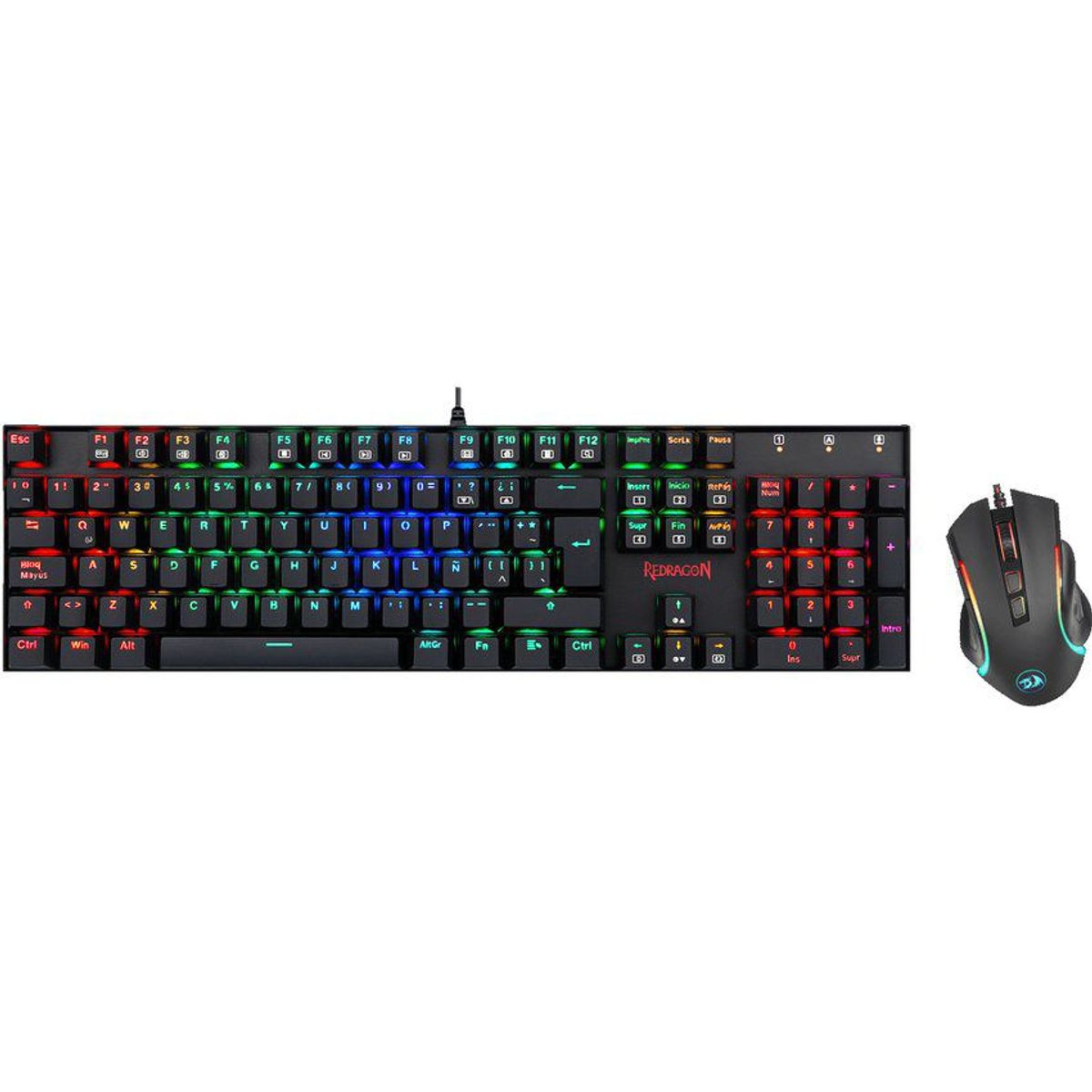 REDRAGON - Combo gamer teclado mecanico mouse redragon k551rgb - ba - sp