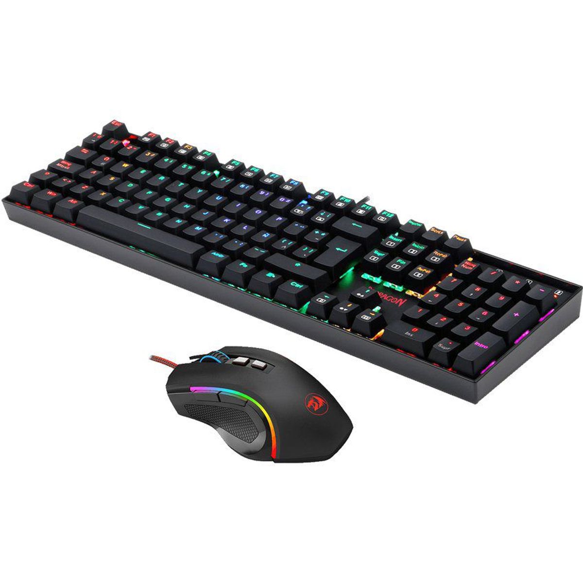 REDRAGON - Combo gamer teclado mecanico mouse redragon k551rgb - ba - sp
