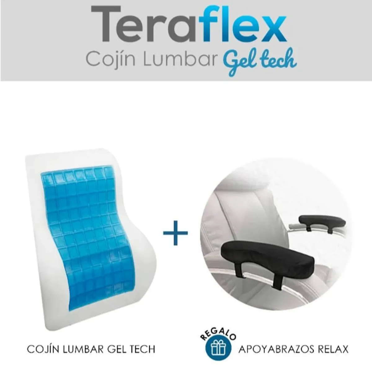 TERAFLEX - COJIN LUMBAR CON GEL FRIO  REGALO APOYABRAZOS  TERAFLEX  45x40x11CM