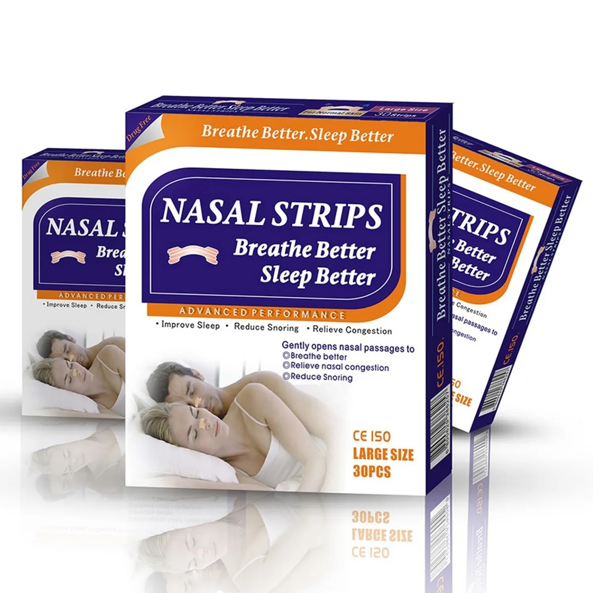 OEM - Tiras Nasales - Anti Ronquido Respira Mejor 30 Unidades - Hombre