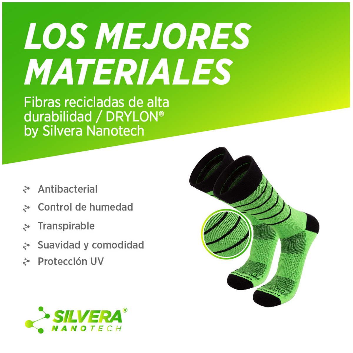 SILVERA NANOTECH - Medias deportivas running de compresión antibacterial 2pack
