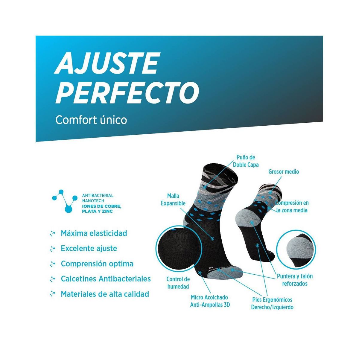 SILVERA NANOTECH - Medias Deportivas de Compresion Running para Hombre y Mujer 2Pack