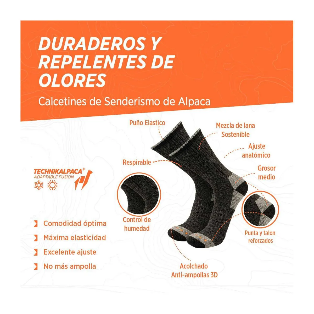 SILVERA NANOTECH - Medias de lana de Alpaca y Merino para trekking medias termicas