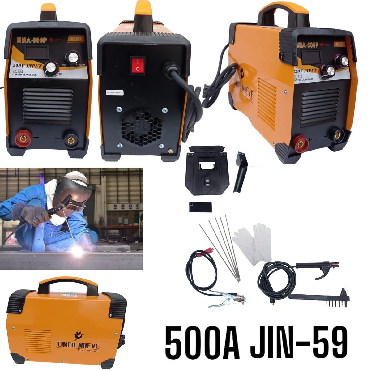 OEM - Máquina Soldadora 500A de Inversión Portatil 220V y Regulable - 500A