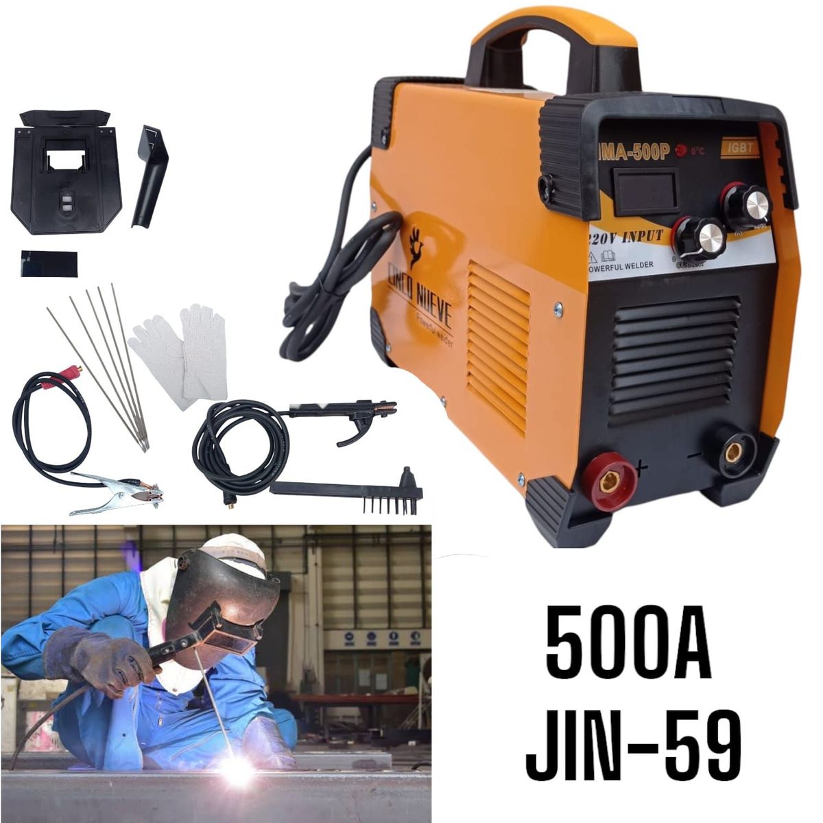 OEM - Máquina Soldadora 500A de Inversión Portatil 220V  Accesorios