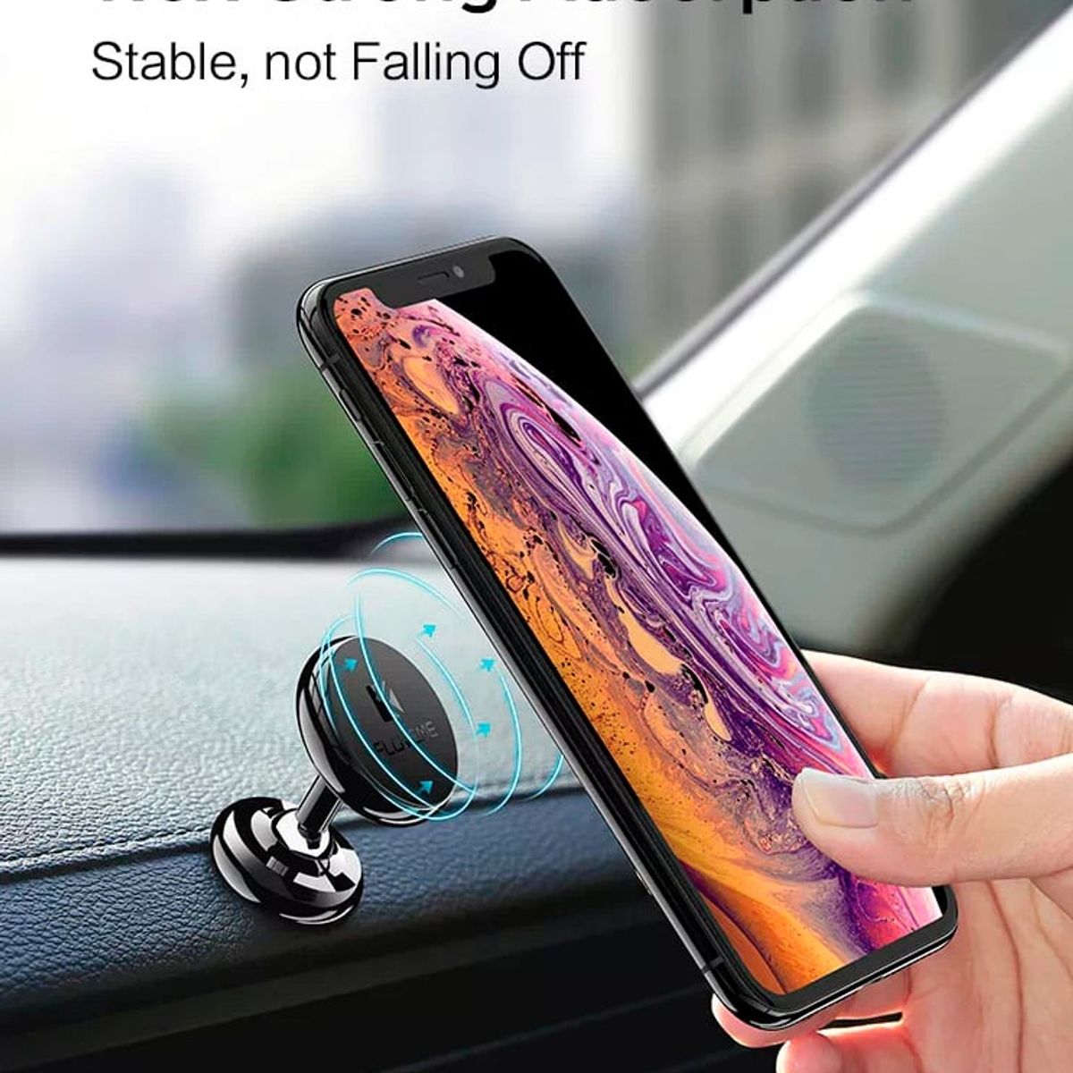 FLOVEME - Soporte Magnético para fijar celular en Auto o más - Giro 360 - Negro