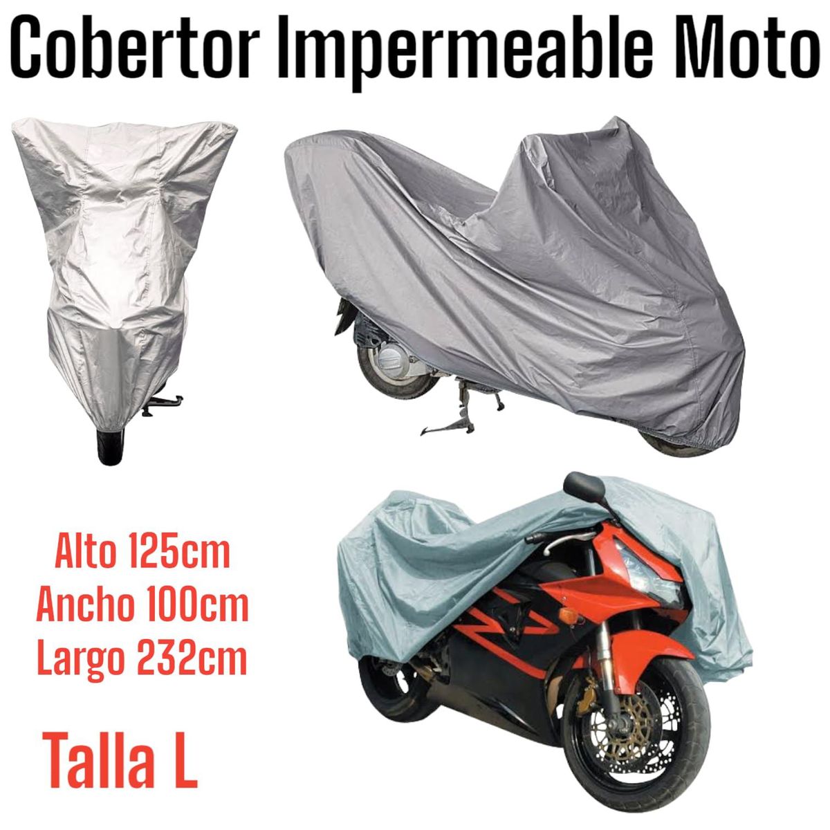 OEM - Cobertor Forro Funda Impermeables para Moto 232x125x100cm