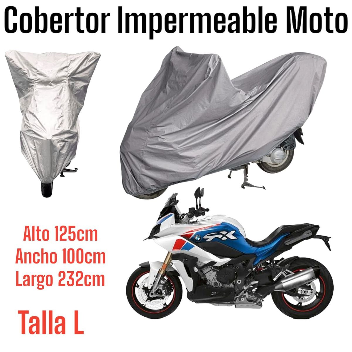 OEM - Cobertor Forro Funda Impermeables para Moto 232x125x100cm