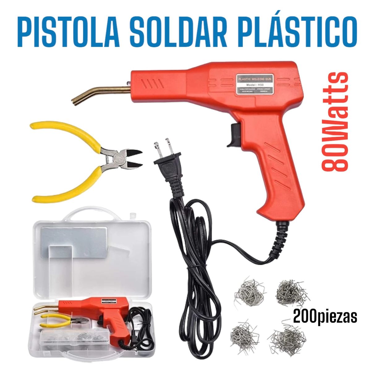 OEM - Kit de Reparacion Autos Soldar Soldadura 80W todo Tipo de Plásticos
