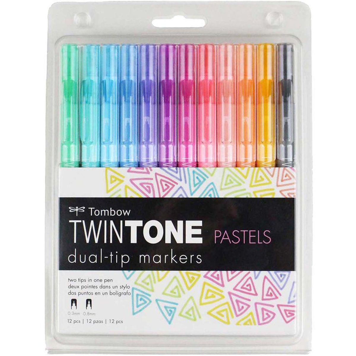 TOMBOW - Marcadores doble punta Twintones  - Set Pastel 12und