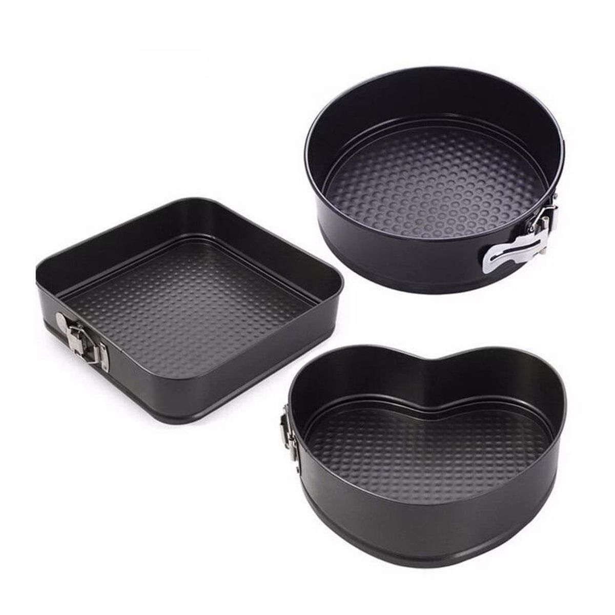 OEM - Molde para keke, tortas, postres 3 formas, desmontable antiadherente.