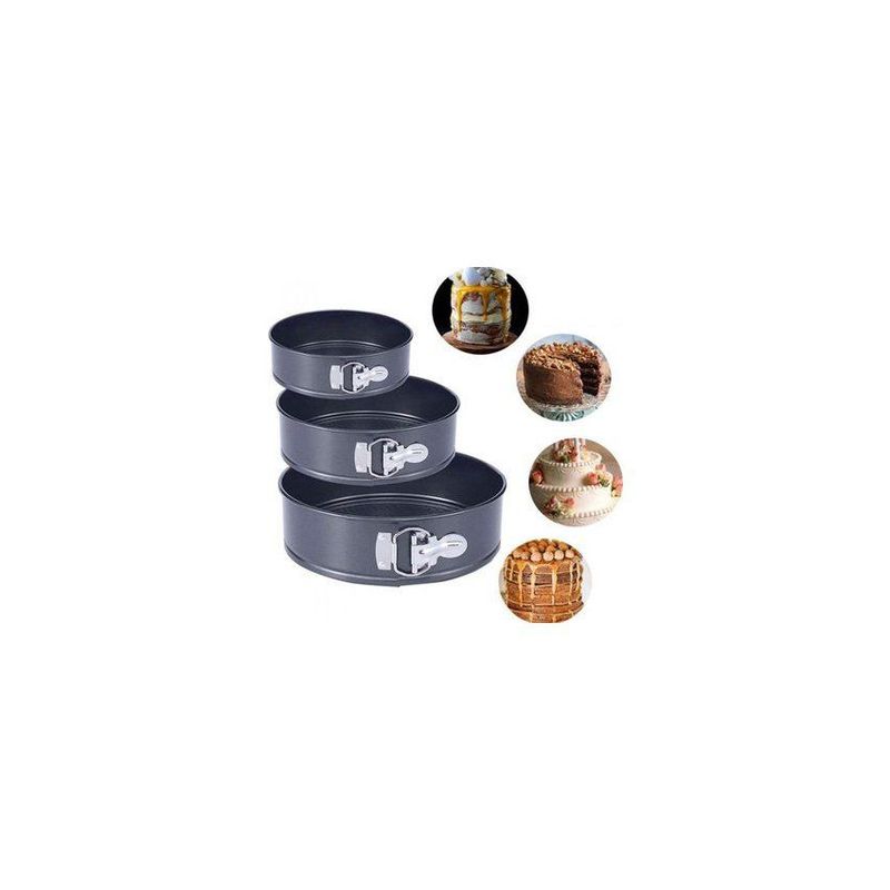 GENERICO - Set de 3 moldes de repostería moldes para keke antiadherente de 3 pcs