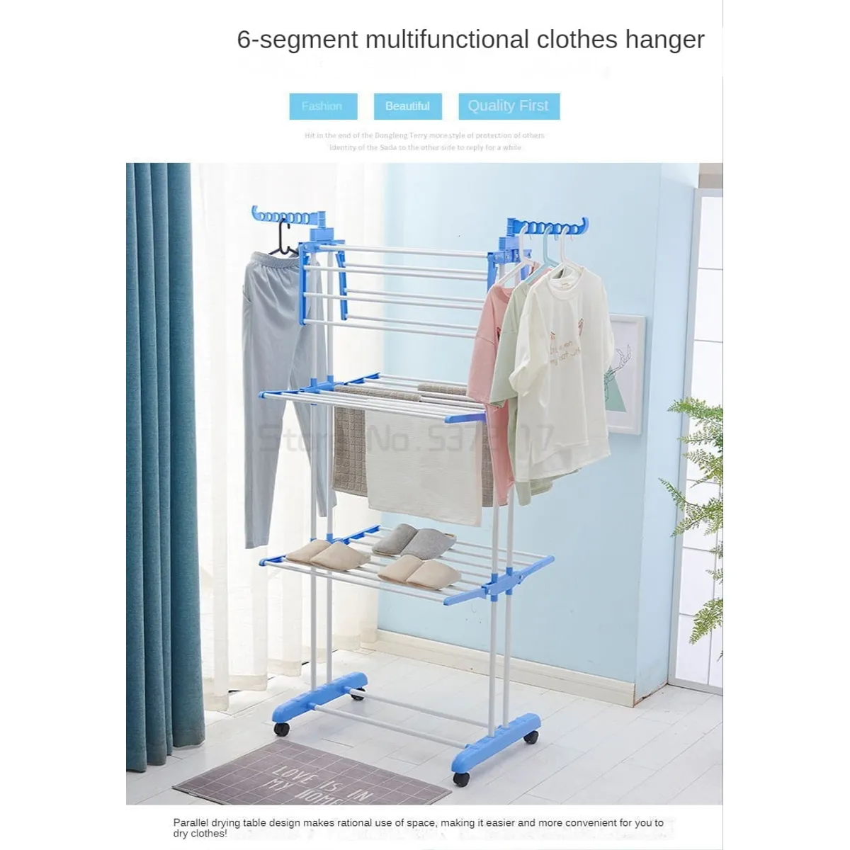 GENERICO - Tendedero Tendal Plegable de Ropa 3 Niveles Multifuncional