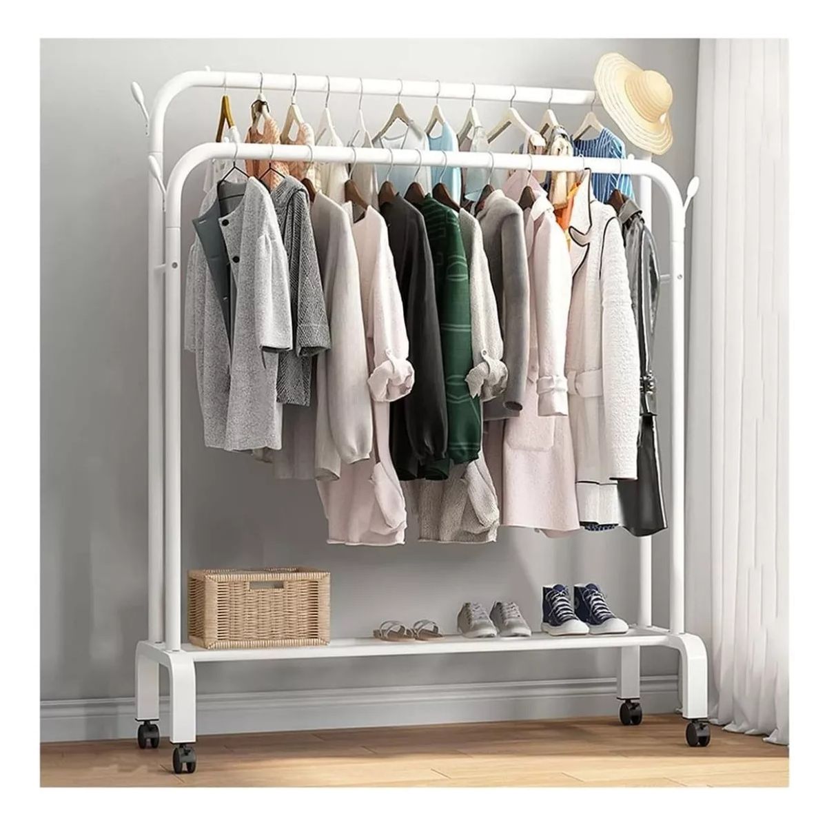 GENERICO - Estante Organizador Ropa Perchero Con Ruedas PB