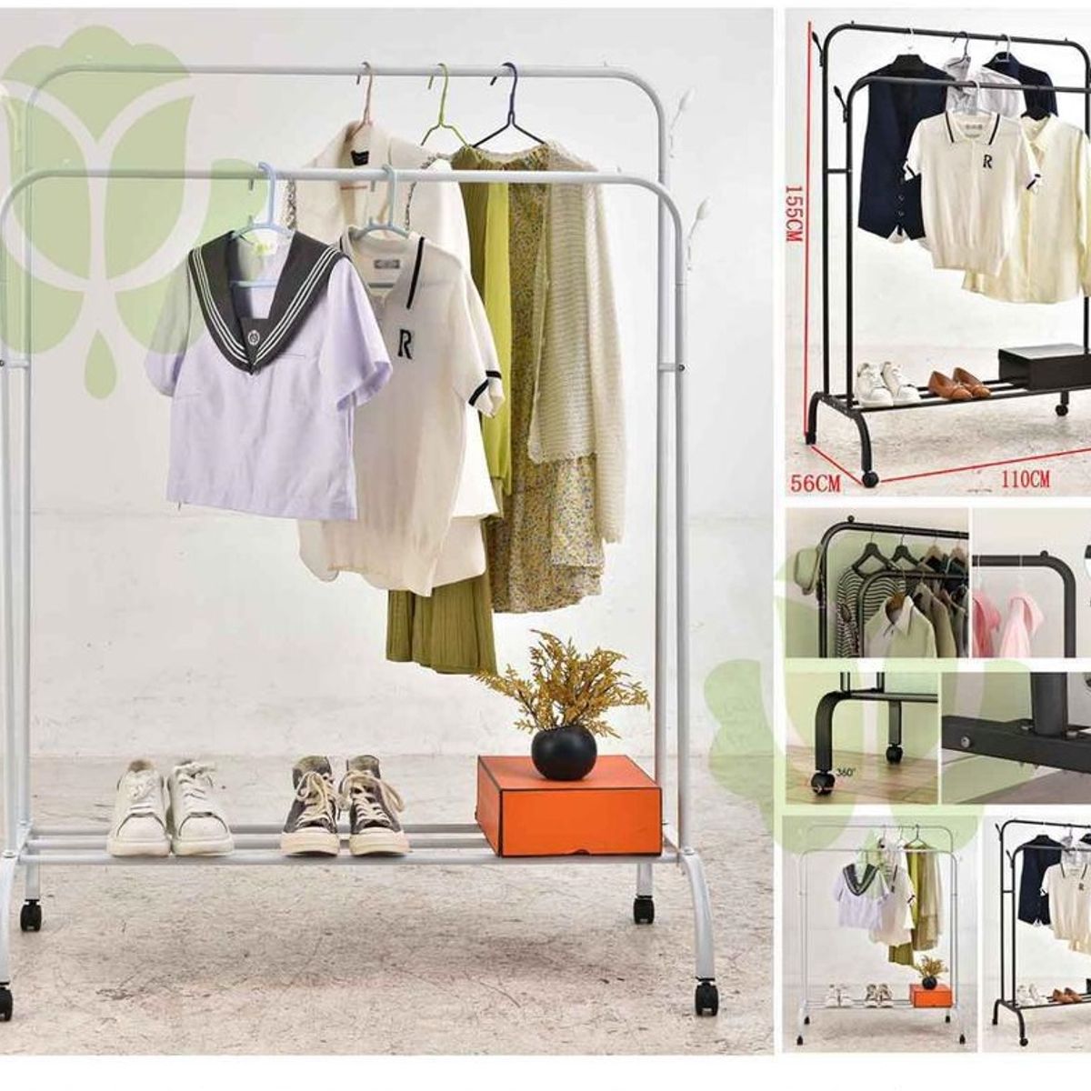 GENERICO - Estante Organizador Ropa Perchero Con Ruedas PB