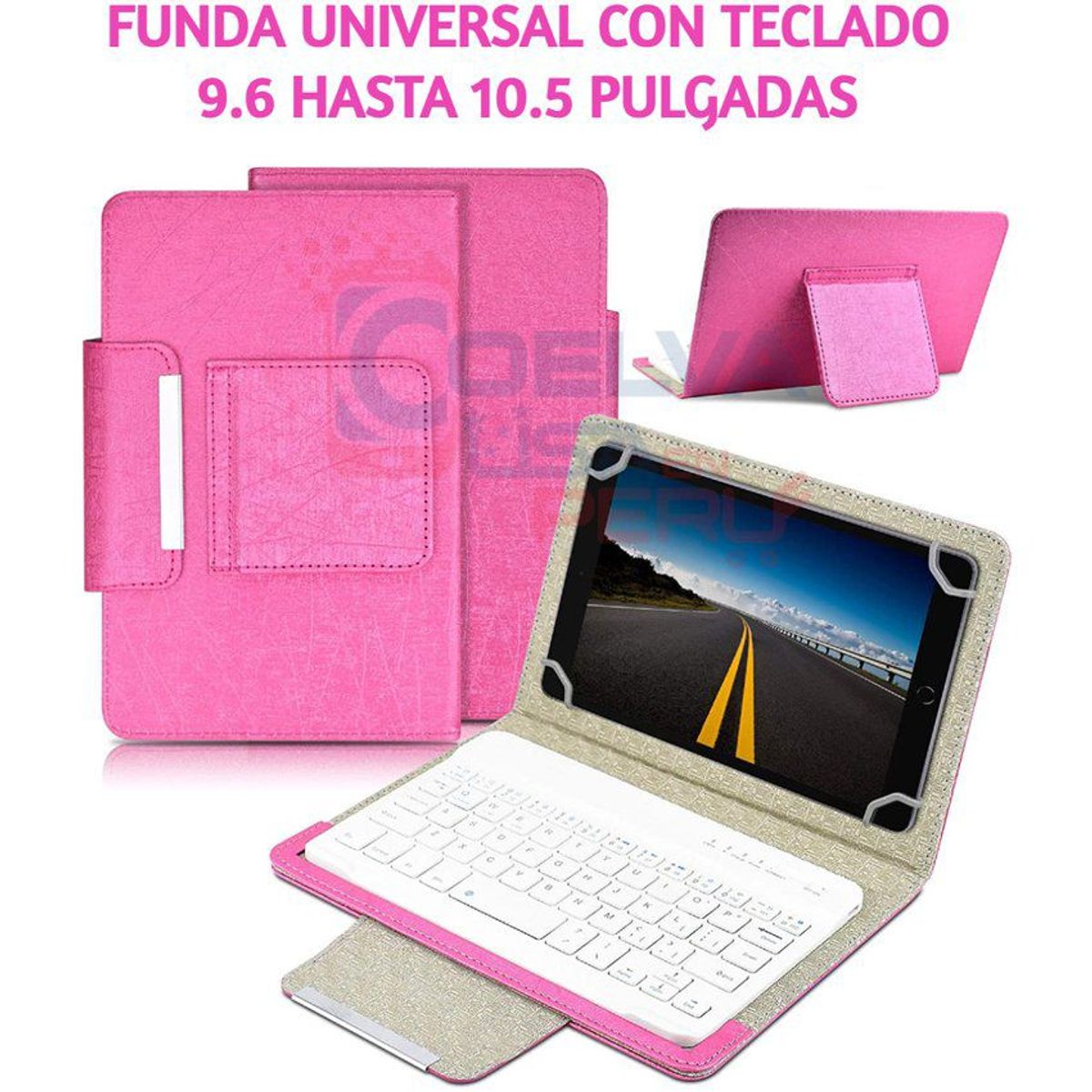 GENERICO - Funda universal con teclado bluetooth tablet 9.6 - 10.5 pulg. portátil