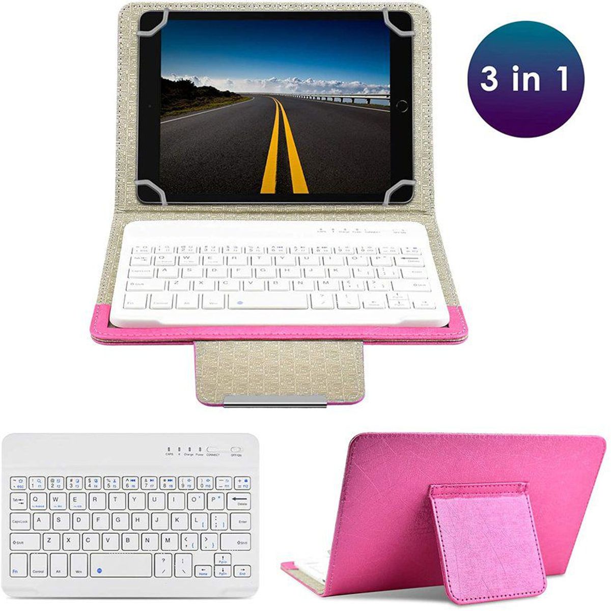 GENERICO - Funda universal con teclado bluetooth tablet 9.6 - 10.5 pulg. portátil