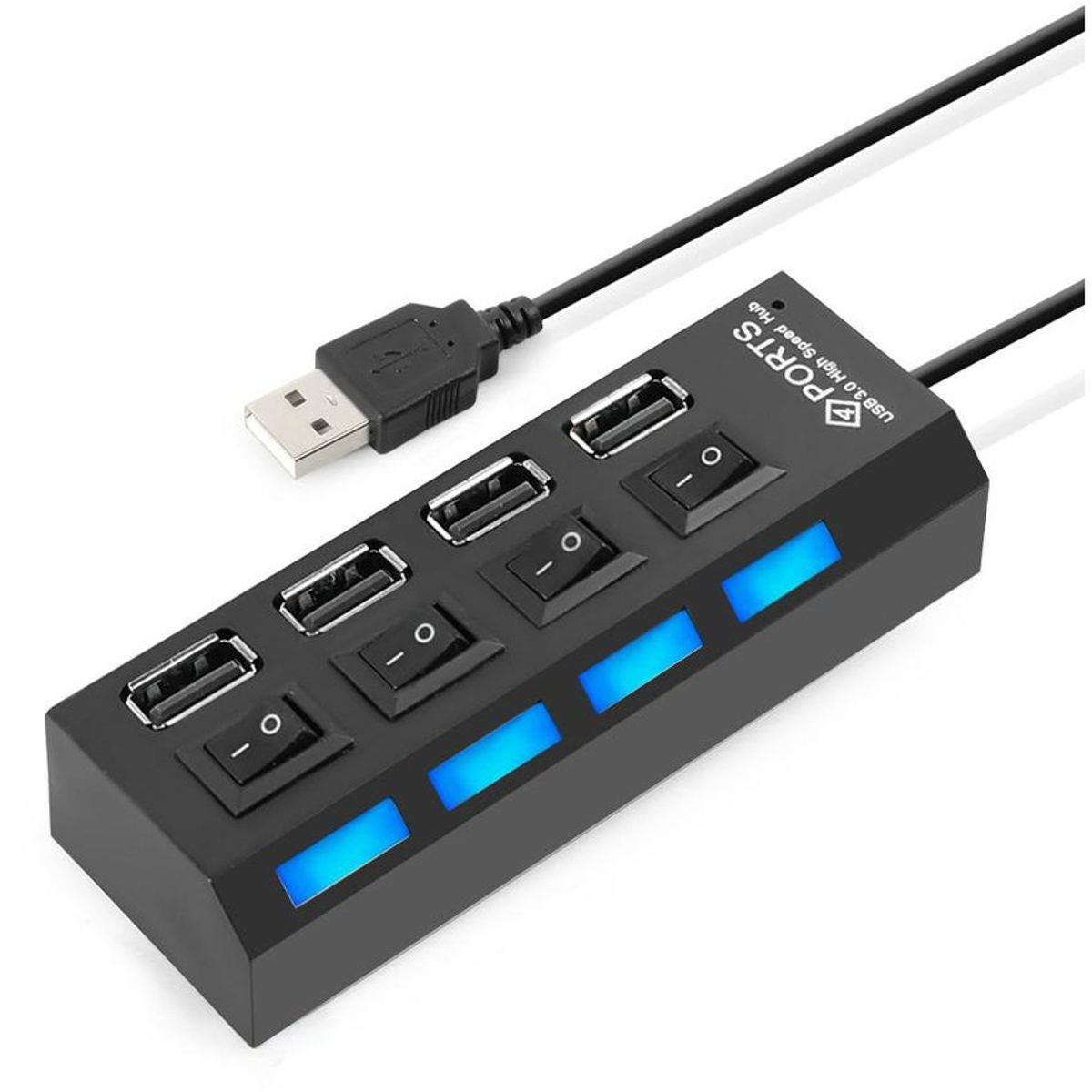 GENERICO - Hub 4 puertos usb 2.0 switch independientes