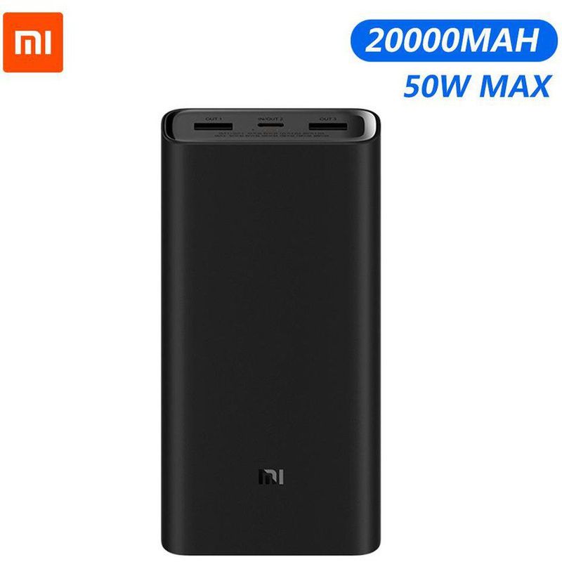 XIAOMI - Cargador xiaomi power bank 3 20000mah usb-c 50w quick charge 3.0
