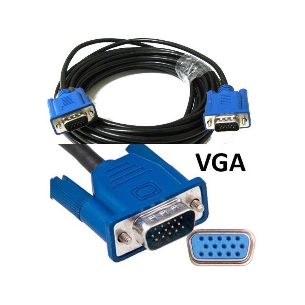 RAMKO - Cable monitor vga a vga negro