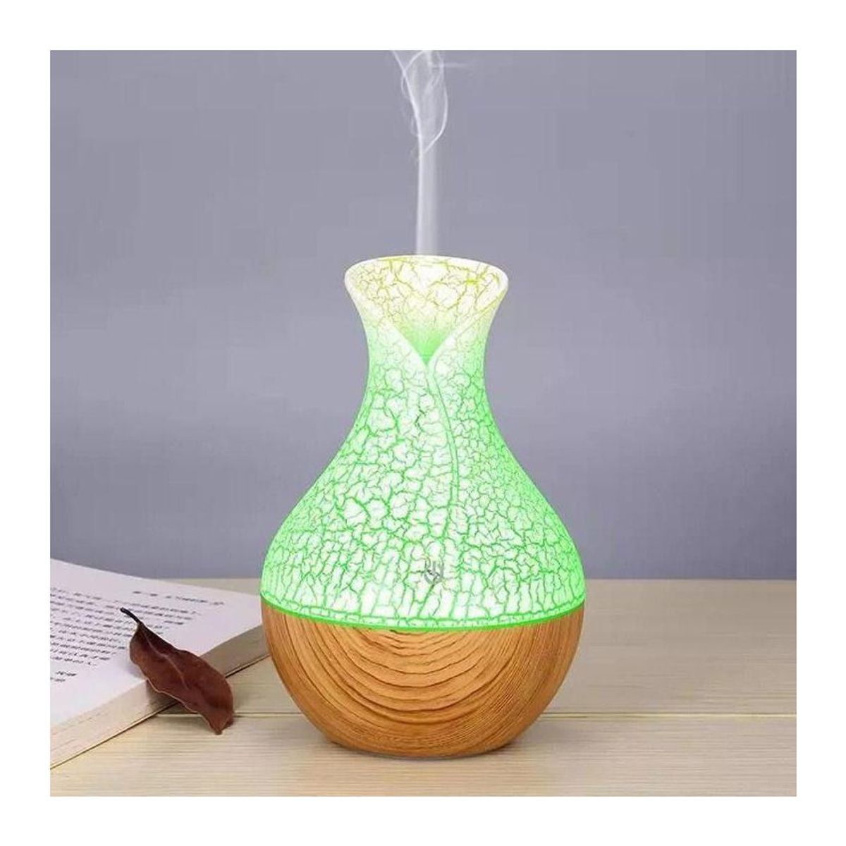 GENERICO - Humidificador difusor de aroma luz led  textura verde claro.